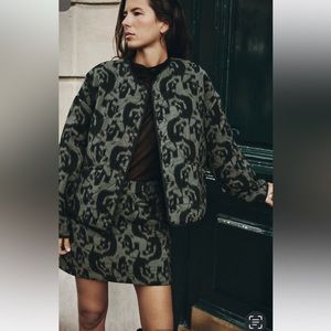 ZARA PRINTED QUILTED MINI SKIRT